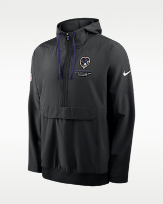Baltimore Ravens Sideline Anorak Men's Nike NFL 1/2-Zip Hooded